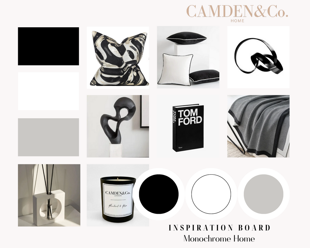 Shop The Trend: Monochrome Home, black and white home trend by Camden and Co home