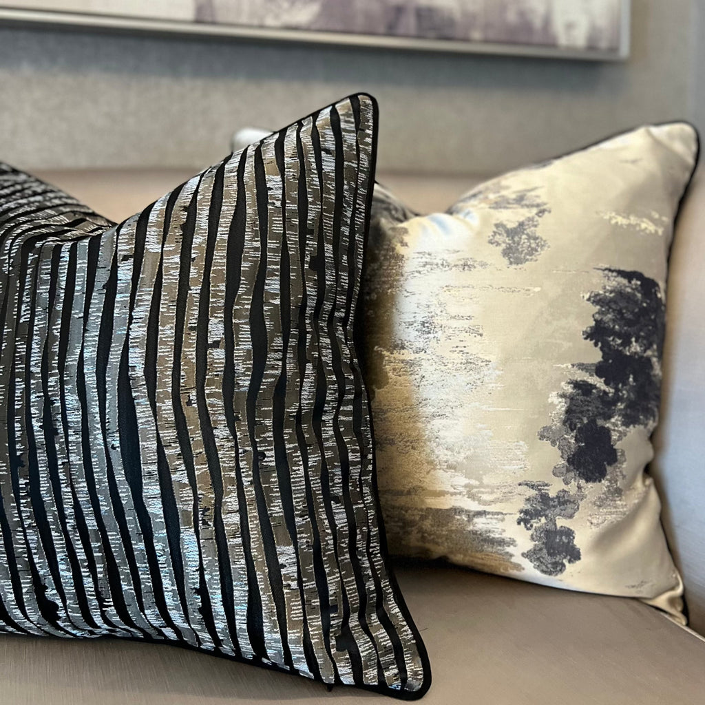 Black & Bronze Contrast Luxury Cushion Camden and co home