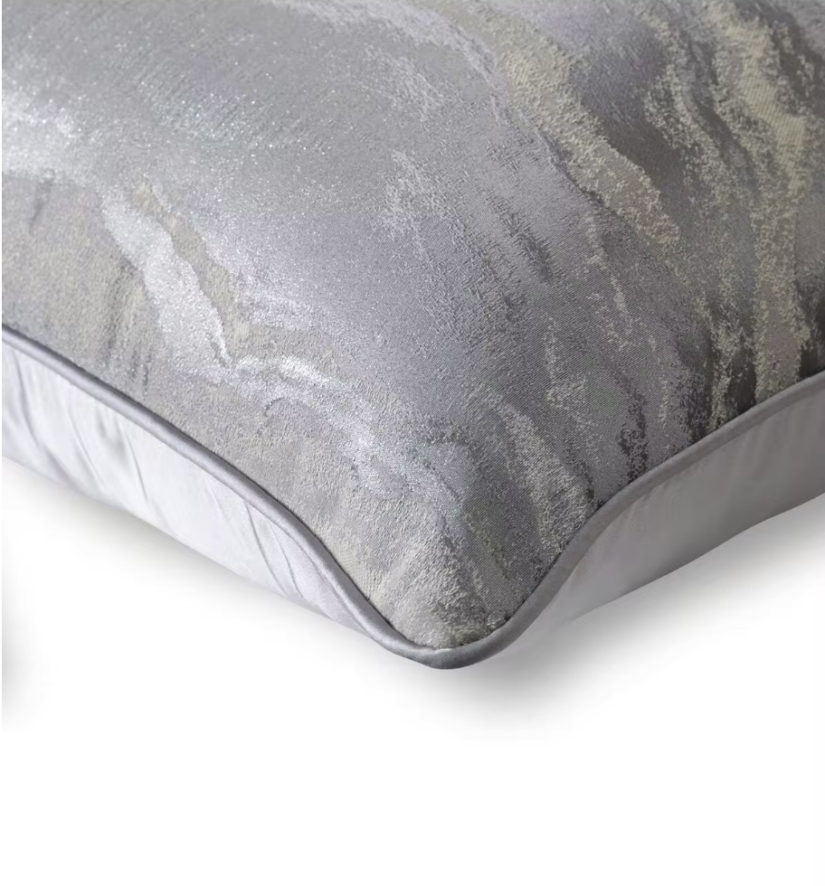 Aurora Grey And Silver Distressed Effect Luxury Cushion Camden and Co