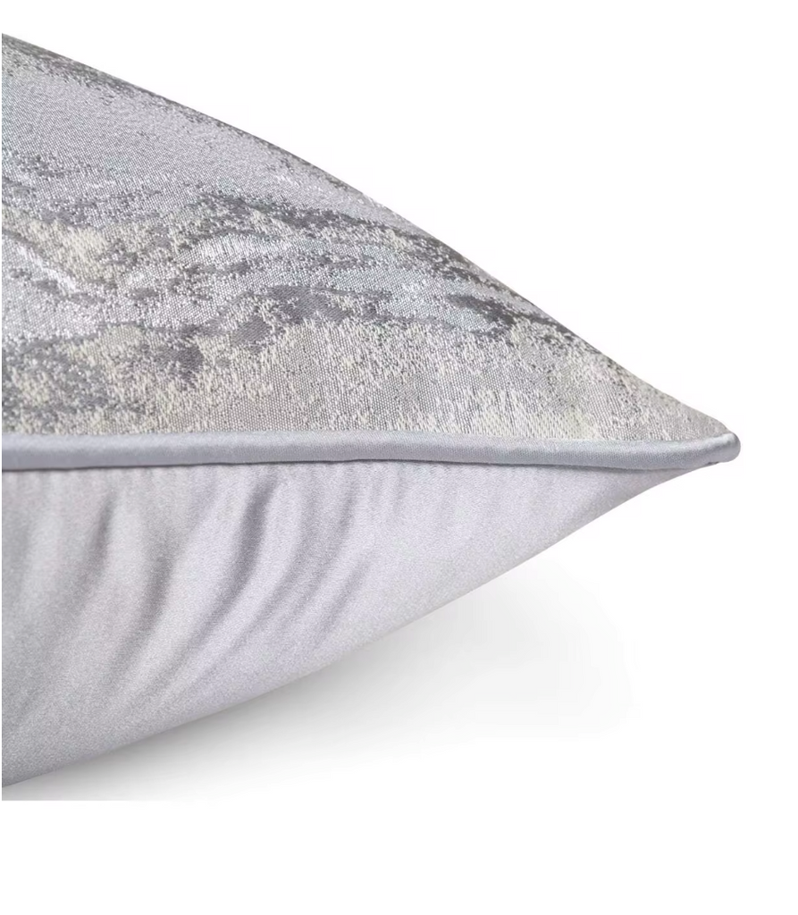 Aurora Grey And Silver Distressed Effect Luxury Cushion Camden and Co