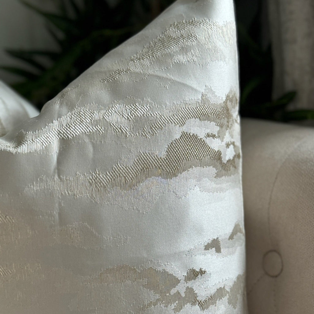 Claudia Cream and Gold Cloud Effect Luxury Cushion by Camden and Co