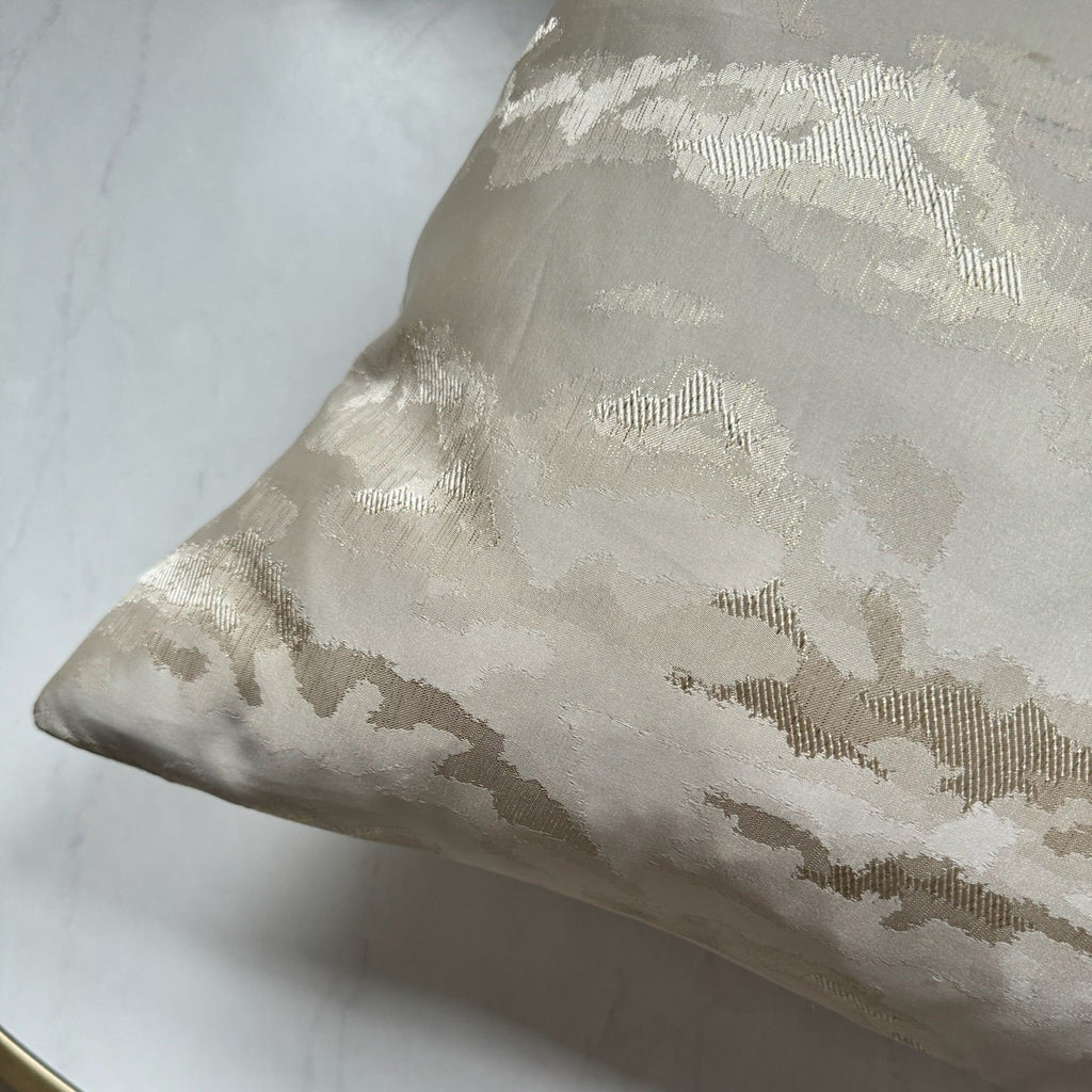 Claudia Cream and Gold Cloud Effect Luxury Cushion by Camden and Co