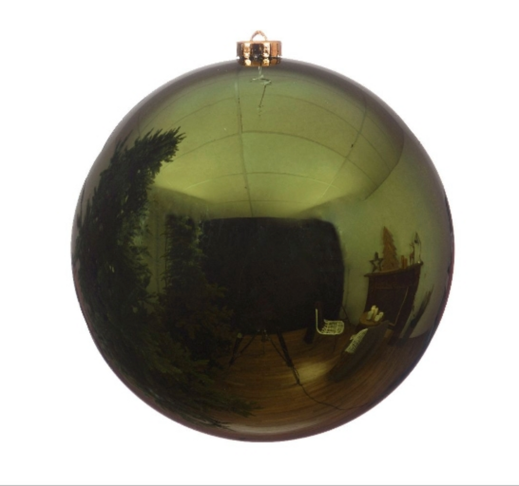 Extra Large Pine Green Christmas Bauble - 14cm
