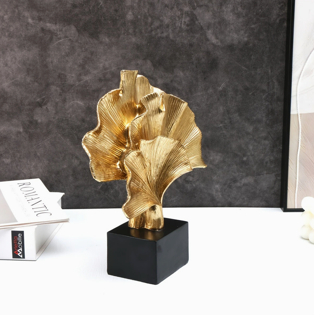 Fern Gold and Black Ginko Leaf Ornament by Camden and Co