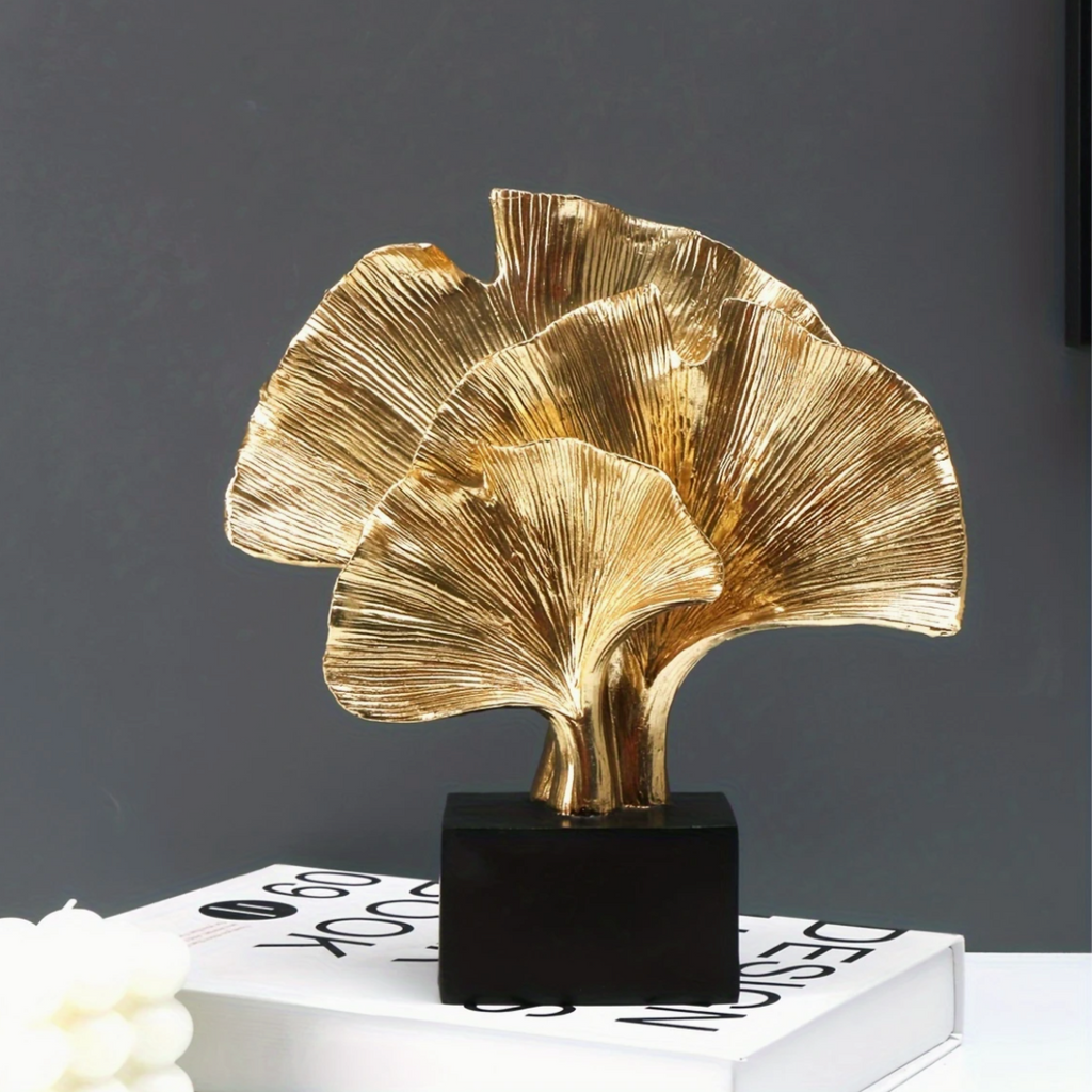 Fern Gold and Black Ginko Leaf Ornament by Camden and Co