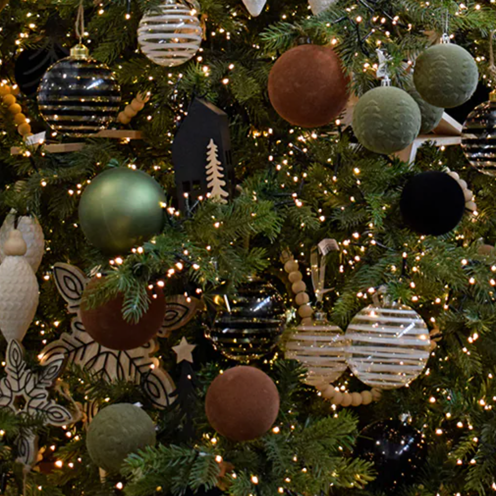 Flocked Velvet Brown Luxury Christmas Bauble - 8cm