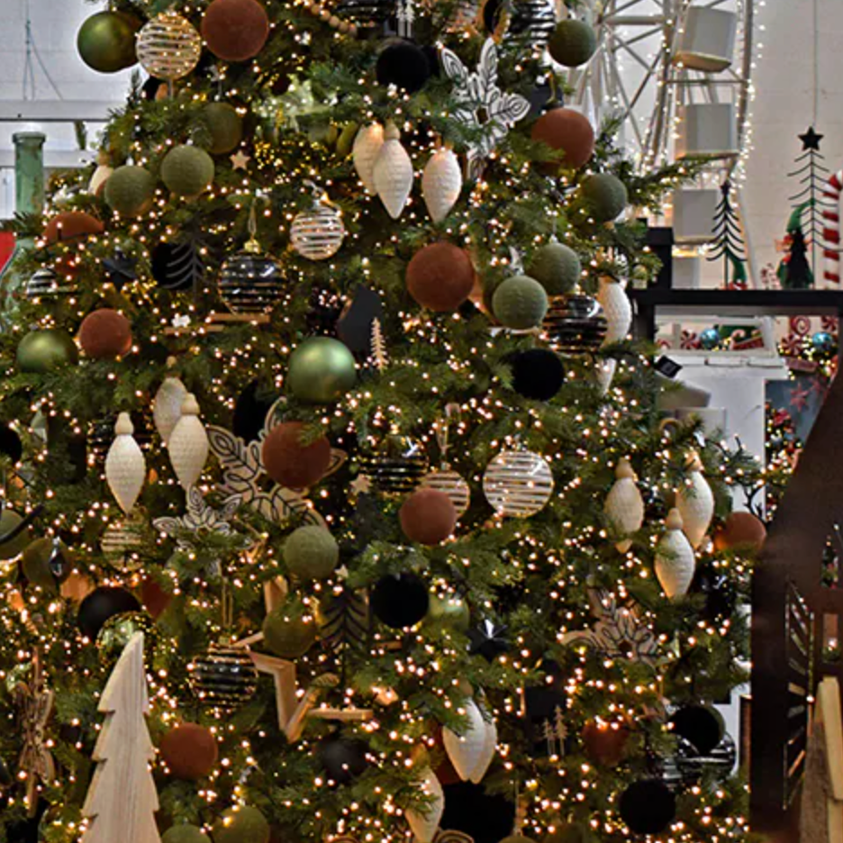 Flocked Velvet Brown Luxury Christmas Bauble - 8cm