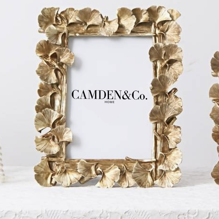 Gold Gingko leaf design photo frame by Camden and Co