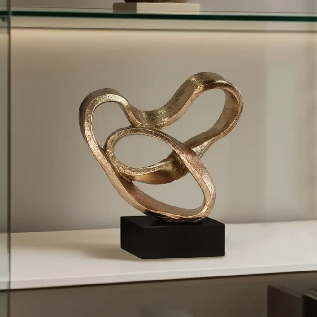 Hattie Gold and Black Twisted Knot Sculpture by Camden and Co