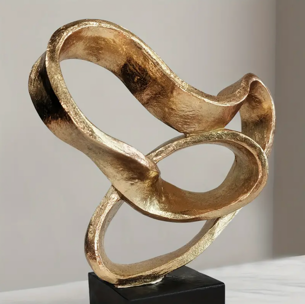 Hattie Gold and Black Twisted Knot Sculpture by Camden and Co
