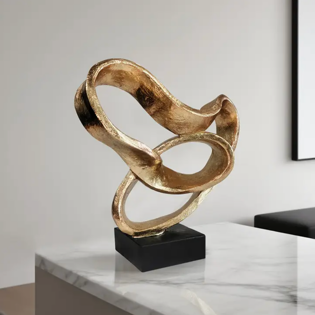 Hattie Gold and Black Twisted Knot Sculpture by Camden and Co