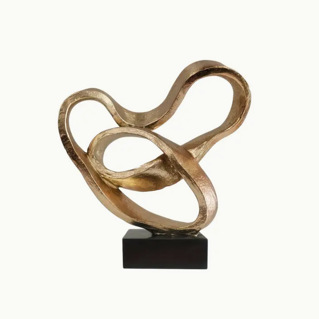 Hattie Gold and Black Twisted Knot Sculpture by Camden and Co