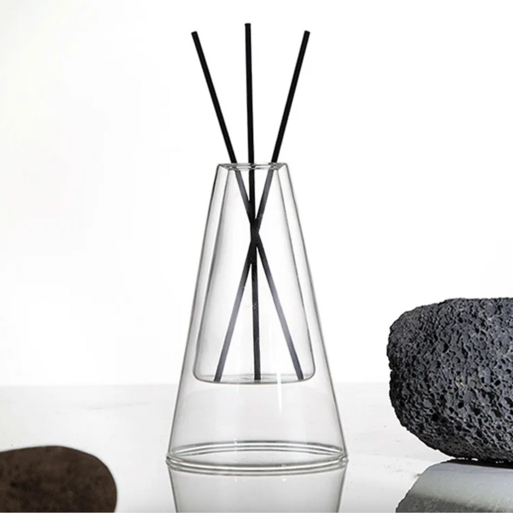 Hendrix Conical Flask Reed Diffuser in Clear Glass Camden and Co