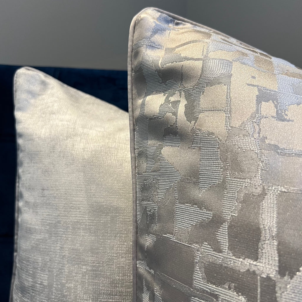 Grey Distressed Geometric Luxury Cushion Camden and co home