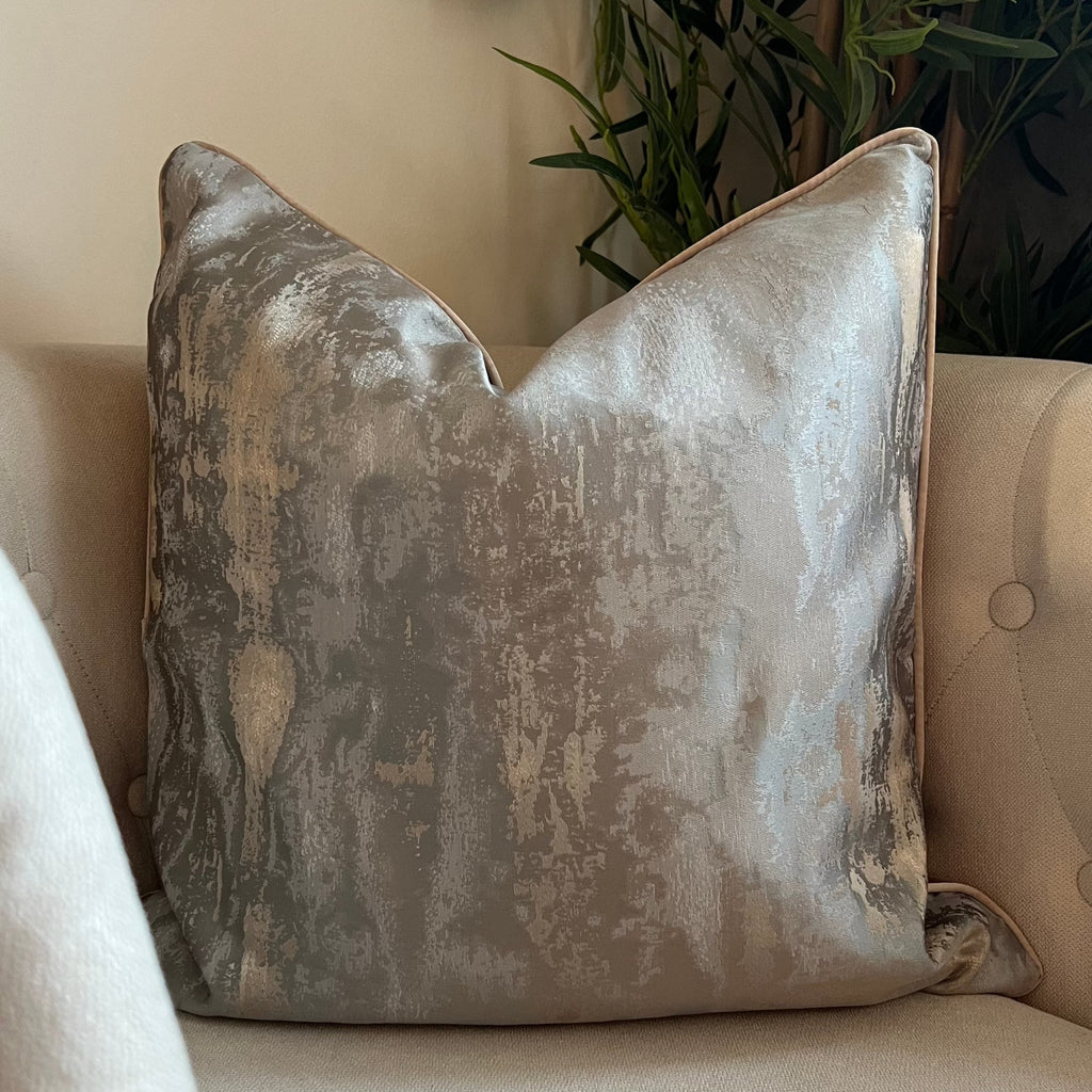 Gold And Taupe Distressed Effect Luxury Sofa and Bedroom Cushion and Cushion Cover | Camden&Co