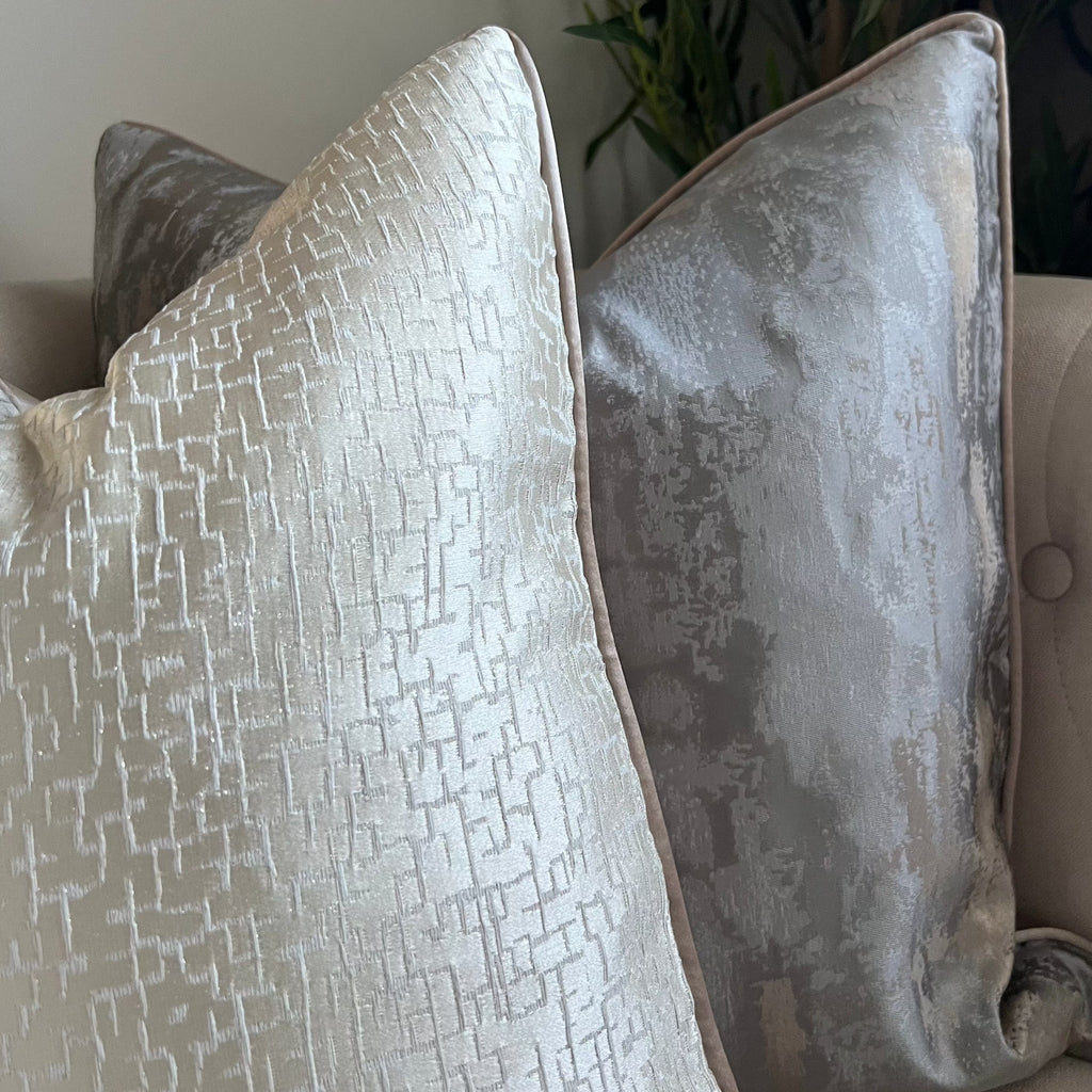 Cream And Gold Crackle Effect Luxury Cushion and Cushion Cover | Camden & Co