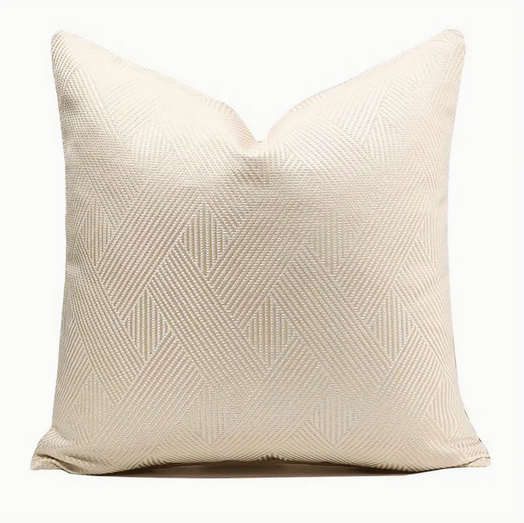 Isabella Cream Woven Luxury Sofa and Bedroom Cushion Camden and Co Home