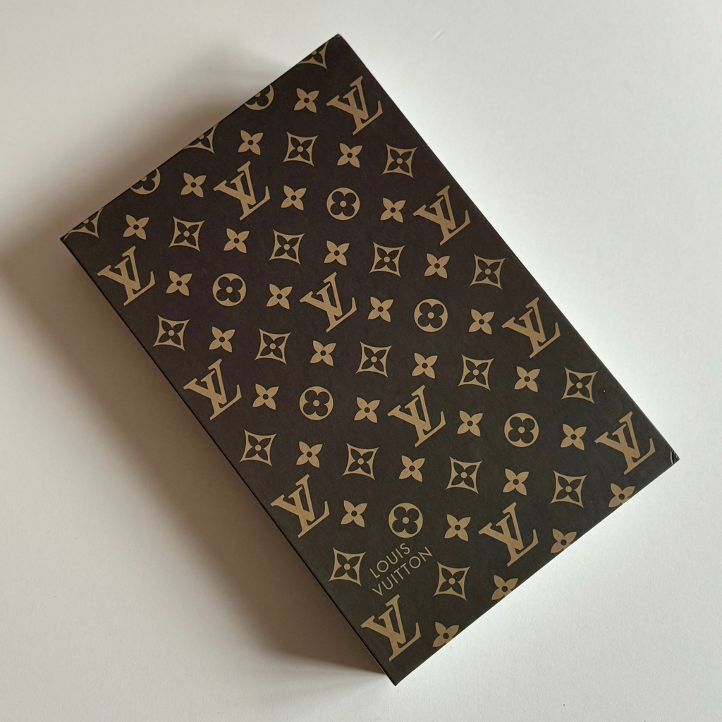 Louis Vuitton Brown & Gold Monogram Designer Faux Coffee Table Book Camden and Co