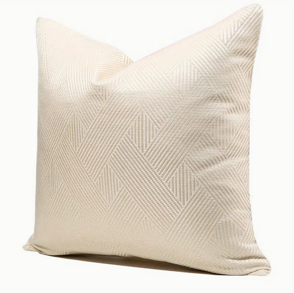 Isabella Cream Woven Luxury Sofa and Bedroom Cushion Camden and Co Home