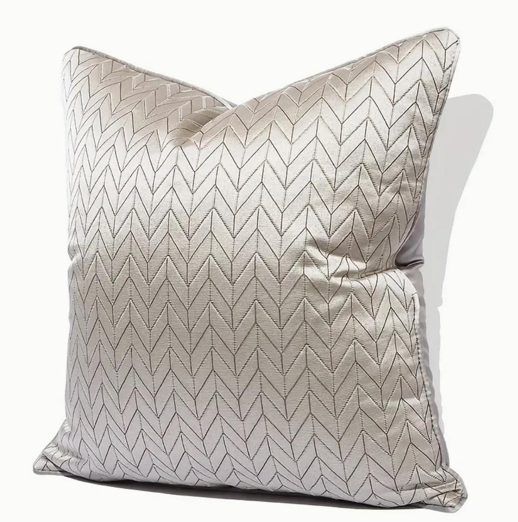 Millie Grey and Silver Chevron Luxury Sofa and Bedroom Cushion Camden and Co
