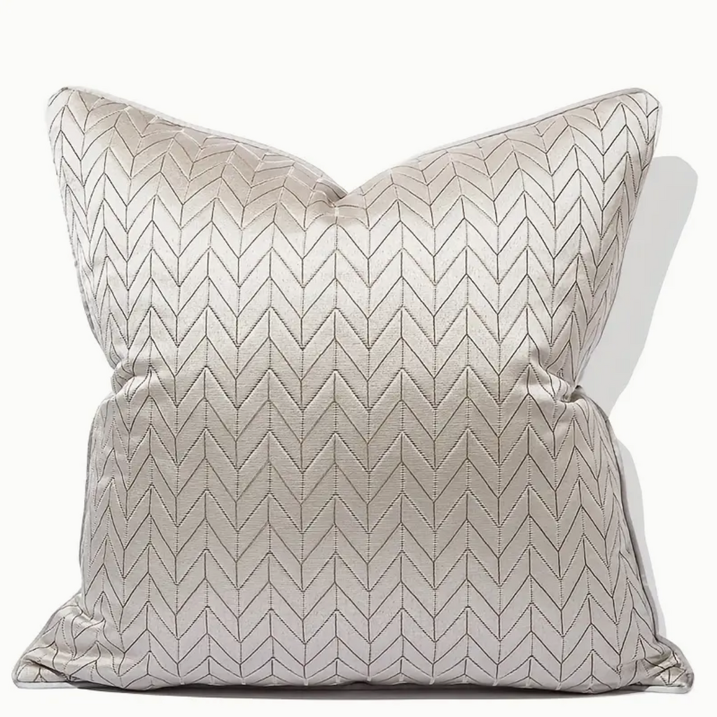 Millie Grey and Silver Chevron Luxury Sofa and Bedroom Cushion Camden and Co