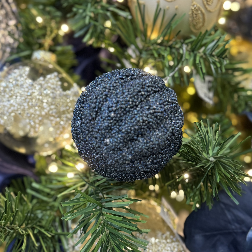 Navy Blue Glitter Swirl Christmas Bauble - 8cm Camden and co