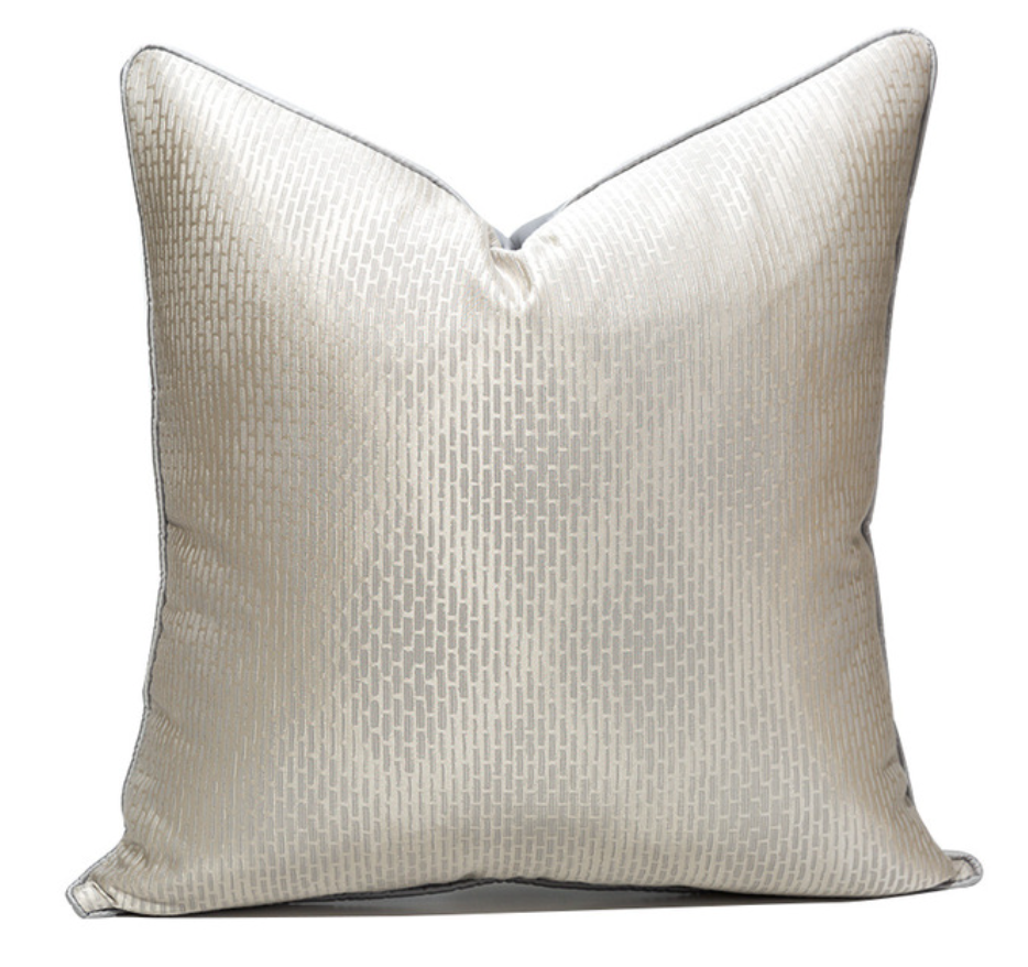 Grey and Cream Diamond Embossed Textured Luxury Cushion
