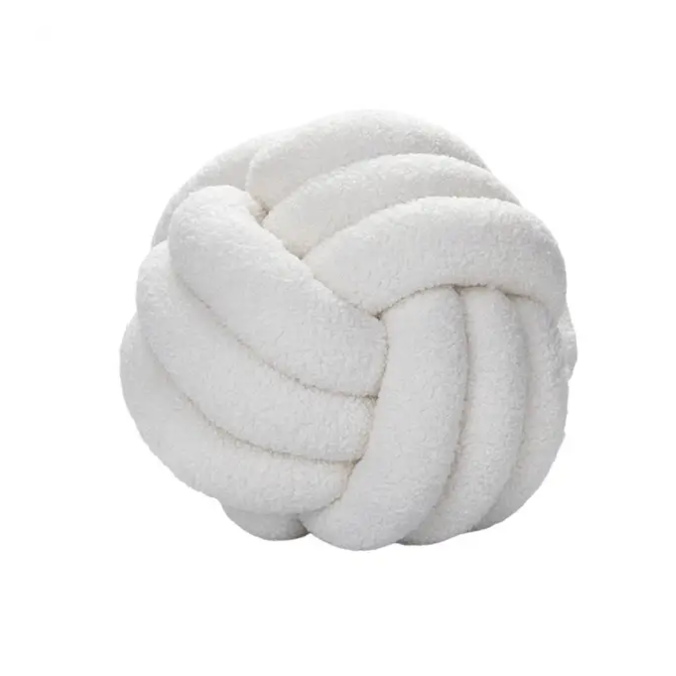 Cream Boucle Plush Knot Cushion by Camden and co