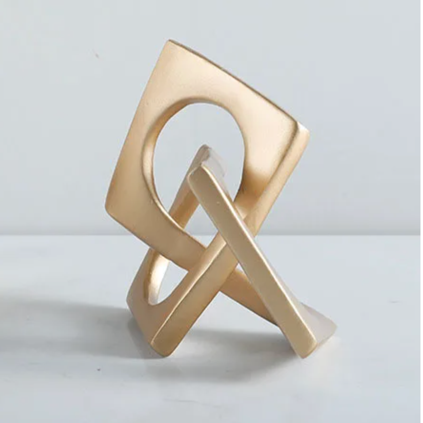Gold Geometric Interlinked Square Ornament by Camden and Co home