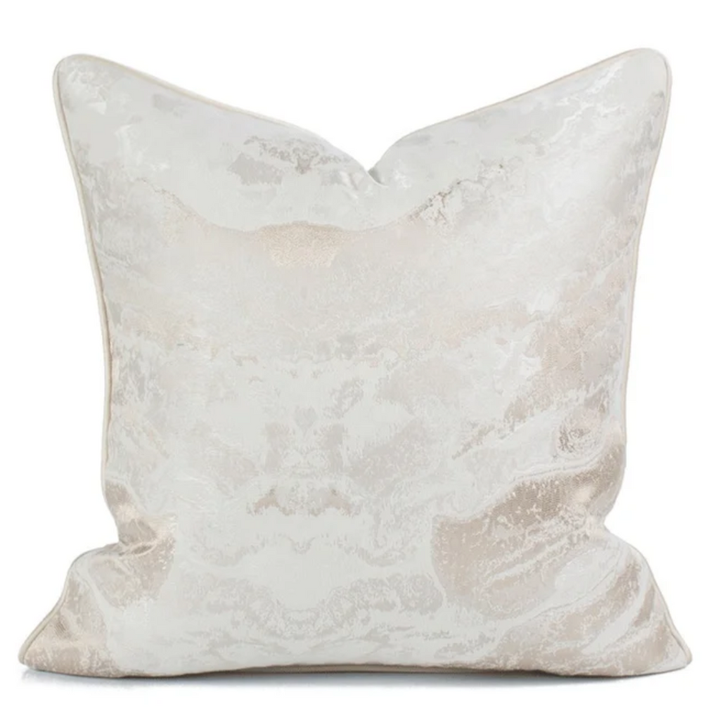 Cream & Gold Distressed Marble Effect Luxury Cushion Camden and Co