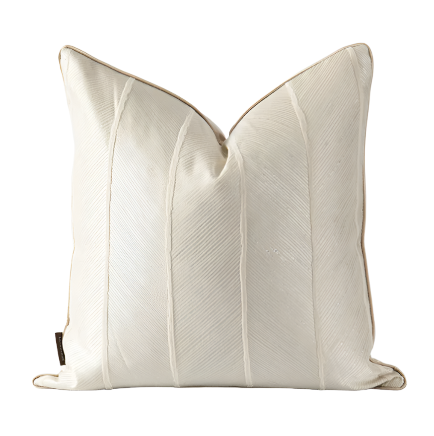 Jessica Cream & Silver Thread Detailed Luxury Cushion Camden and co