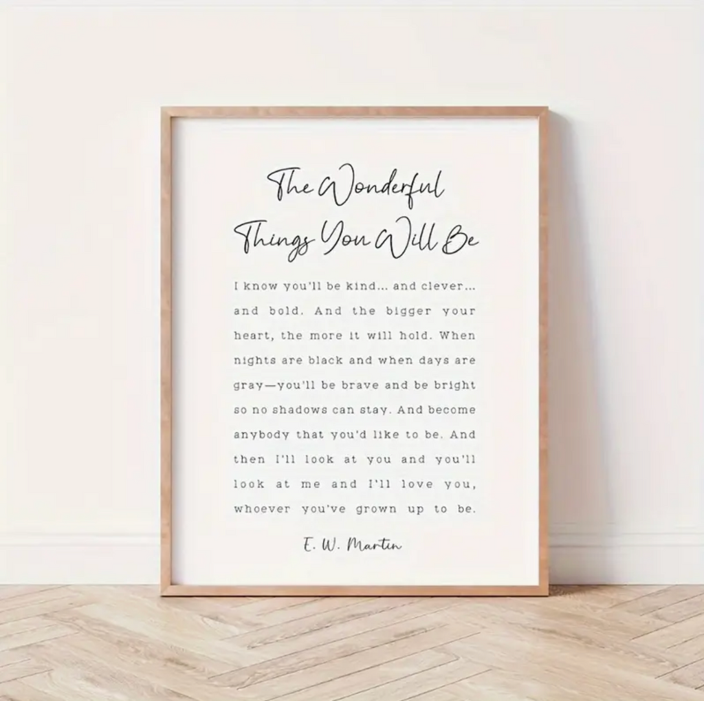 'The Wonderful Things You Will Be' Nursery Wall Art Print by Petite Lumiere