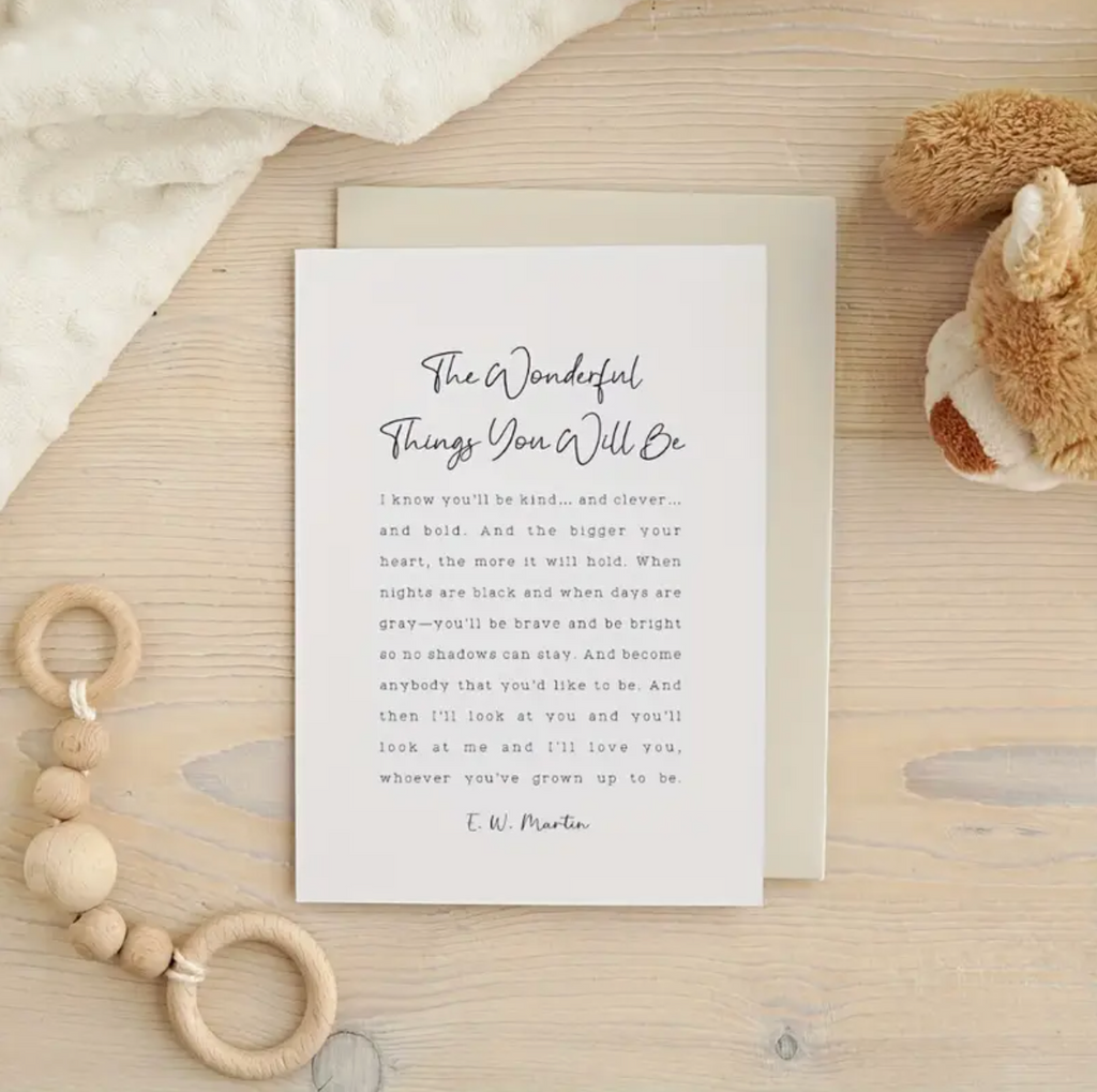 'The Wonderful Things You Will Be' Nursery Wall Art Print by Petite Lumiere