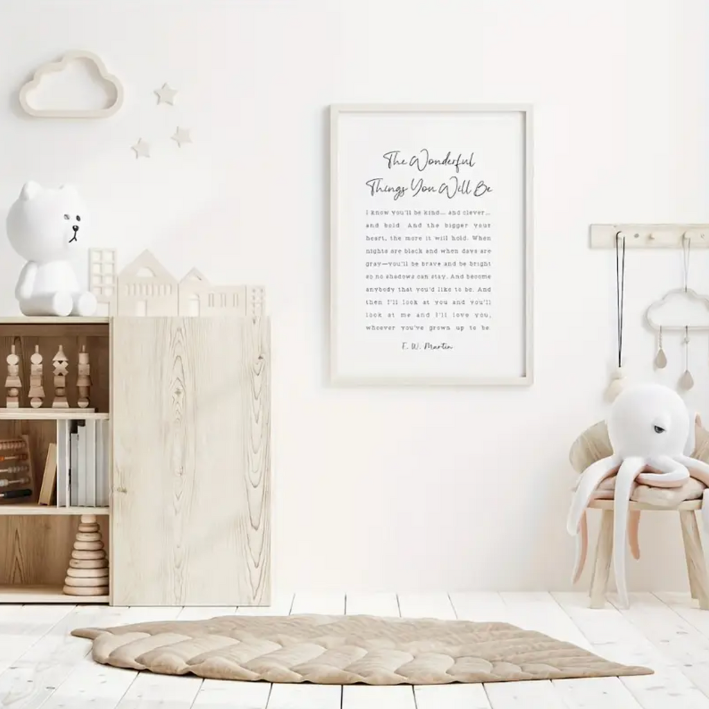 'The Wonderful Things You Will Be' Nursery Wall Art Print by Petite Lumiere