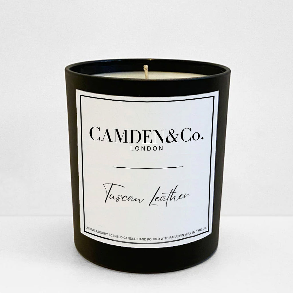 Tuscan Leather Luxury Scented Candle Camden and Co