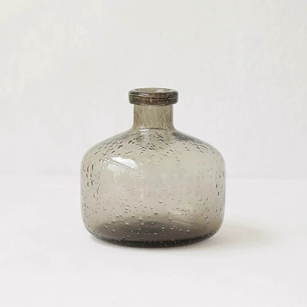 Gigi Vintage Inspired Small Smoked Glass Vase | Camden & Co