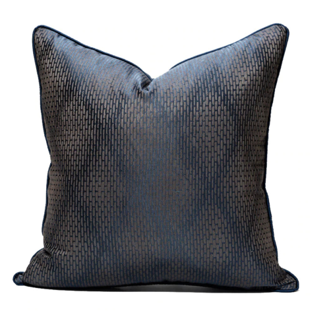 Navy Blue & Grey Diamond Embossed Textured Luxury Cushion and Cushion Cover | Camden & Co